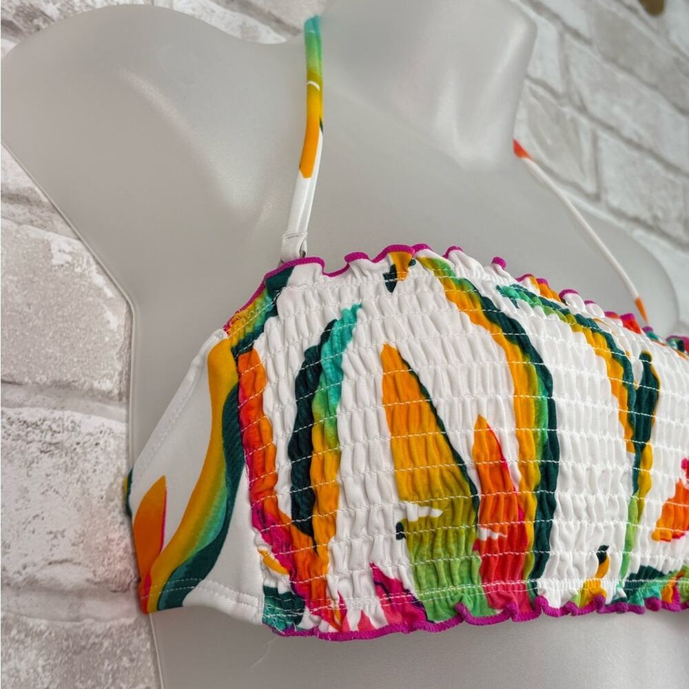 NWT Hula Honey Macy’s Bikini Swimsuit White Multicolor Small - Picture 5 of 16